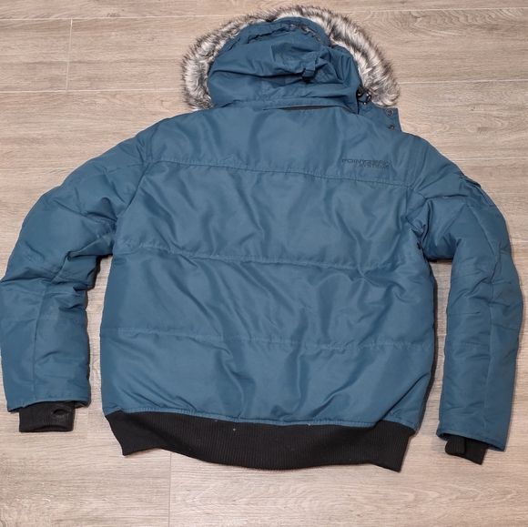 Point Zero Premium Down Bomber Coat Mens Size M Below -20 Green - Picture 4 of 10